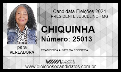 Candidato CHIQUINHA 2024 - PRESIDENTE JUSCELINO - Eleições