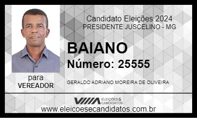 Candidato BAIANO 2024 - PRESIDENTE JUSCELINO - Eleições