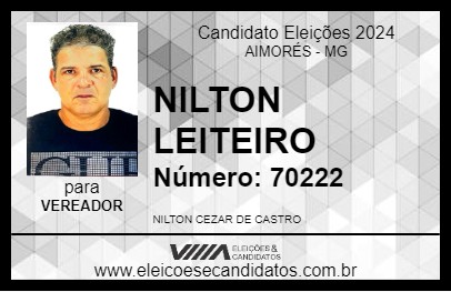 Candidato NILTON LEITEIRO 2024 - AIMORÉS - Eleições