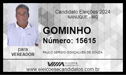 Candidato GOMINHO 2024 - NANUQUE - Eleições