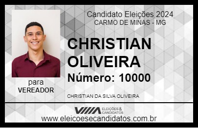 Candidato CHRISTIAN OLIVEIRA 2024 - CARMO DE MINAS - Eleições