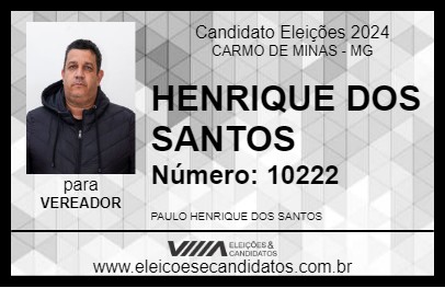 Candidato HENRIQUE DOS SANTOS 2024 - CARMO DE MINAS - Eleições