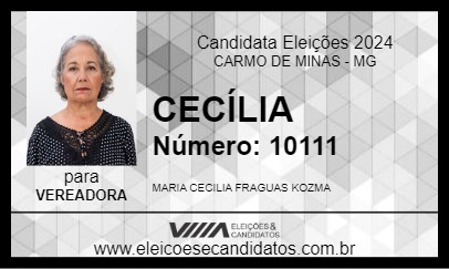 Candidato CECÍLIA 2024 - CARMO DE MINAS - Eleições