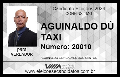 Candidato AGUINALDO DÚ TAXI 2024 - CONFINS - Eleições