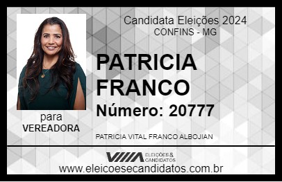 Candidato PATRICIA FRANCO 2024 - CONFINS - Eleições