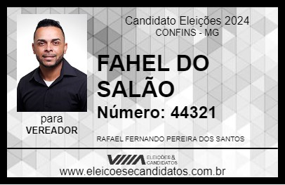 Candidato FAHEL DO SALÃO 2024 - CONFINS - Eleições