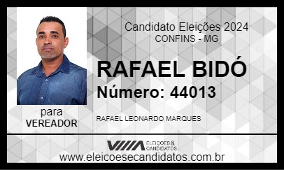 Candidato RAFAEL BIDÓ 2024 - CONFINS - Eleições