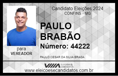 Candidato PAULO BRABÃO 2024 - CONFINS - Eleições