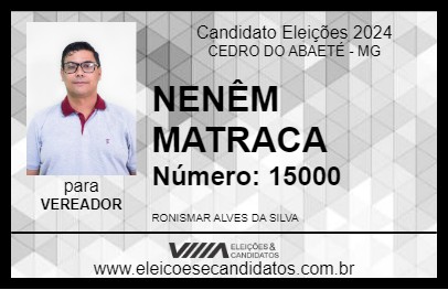 Candidato NENÊM MATRACA 2024 - CEDRO DO ABAETÉ - Eleições