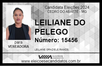 Candidato LEILIANE DO PELEGO 2024 - CEDRO DO ABAETÉ - Eleições