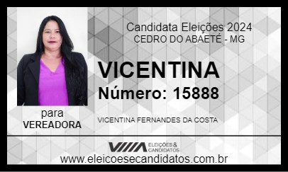 Candidato VICENTINA 2024 - CEDRO DO ABAETÉ - Eleições