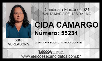 Candidato CIDA CAMARGO 2024 - SANTA MARIA DE ITABIRA - Eleições