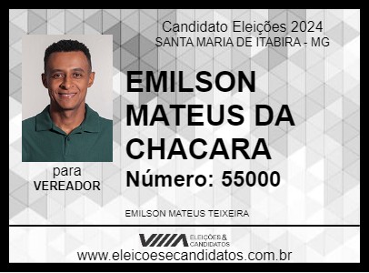 Candidato EMILSON MATEUS DA CHACARA 2024 - SANTA MARIA DE ITABIRA - Eleições