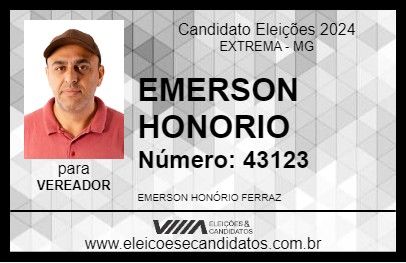 Candidato EMERSON HONORIO 2024 - EXTREMA - Eleições