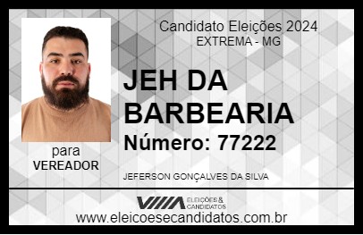 Candidato JEH DA BARBEARIA 2024 - EXTREMA - Eleições