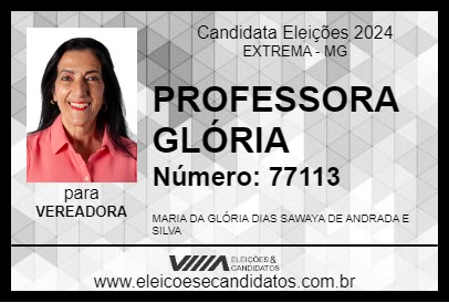 Candidato PROFESSORA GLÓRIA 2024 - EXTREMA - Eleições