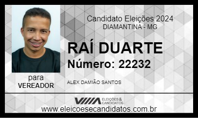 Candidato RAÍ DUARTE 2024 - DIAMANTINA - Eleições