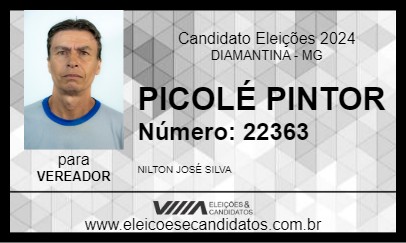 Candidato PICOLÉ PINTOR 2024 - DIAMANTINA - Eleições