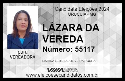 Candidato LÁZARA DA VEREDA 2024 - URUCUIA - Eleições