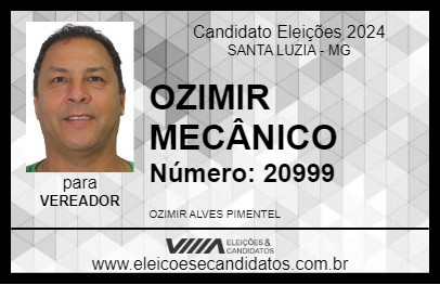 Candidato OZIMIR MECÂNICO 2024 - SANTA LUZIA - Eleições