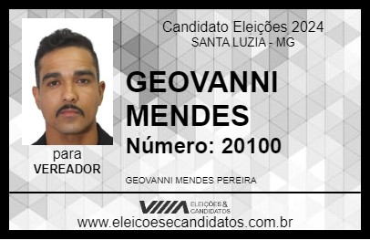 Candidato GEOVANNI MENDES 2024 - SANTA LUZIA - Eleições