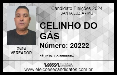 Candidato CELINHO DO GÁS 2024 - SANTA LUZIA - Eleições