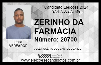 Candidato ZERINHO DA FARMÁCIA 2024 - SANTA LUZIA - Eleições