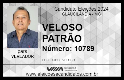 Candidato ELIZEU VELOSO PATRÃO 2024 - GLAUCILÂNDIA - Eleições