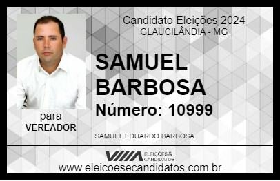 Candidato SAMUEL BARBOSA 2024 - GLAUCILÂNDIA - Eleições