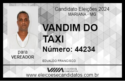 Candidato VADIM DO TÁXI 2024 - MARIANA - Eleições