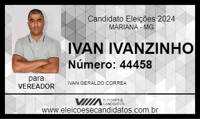 Candidato IVAN IVANZINHO 2024 - MARIANA - Eleições