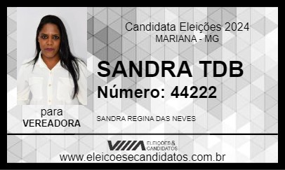 Candidato SANDRA TDB 2024 - MARIANA - Eleições