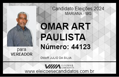 Candidato OMAR ART PAULISTA 2024 - MARIANA - Eleições