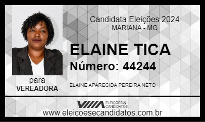 Candidato ELAINE TICA 2024 - MARIANA - Eleições