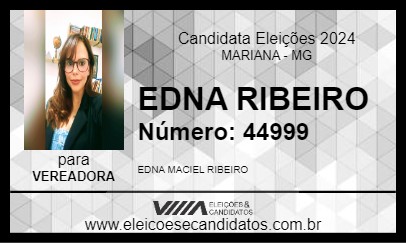 Candidato EDNA RIBEIRO 2024 - MARIANA - Eleições