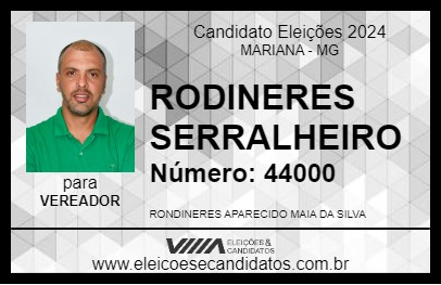 Candidato RONDINERES SERRALHEIRO 2024 - MARIANA - Eleições