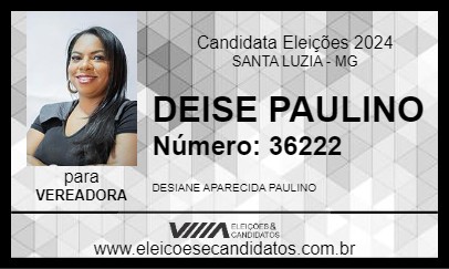 Candidato DEISE PAULINO 2024 - SANTA LUZIA - Eleições