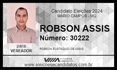 Candidato ROBSON ASSIS 2024 - MÁRIO CAMPOS - Eleições