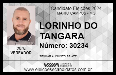 Candidato LORINHO DO TANGARA 2024 - MÁRIO CAMPOS - Eleições