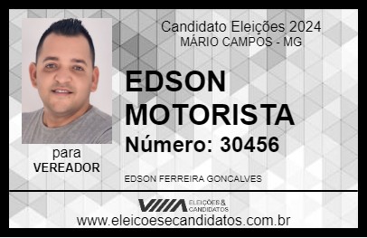 Candidato EDSON MOTORISTA 2024 - MÁRIO CAMPOS - Eleições