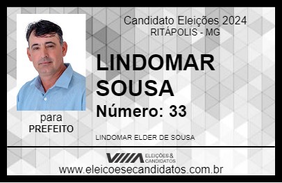 Candidato LINDOMAR SOUSA 2024 - RITÁPOLIS - Eleições