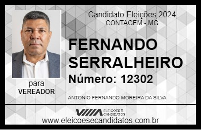 Candidato FERNANDO SERRALHEIRO 2024 - CONTAGEM - Eleições