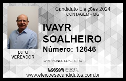 Candidato IVAYR SOALHEIRO 2024 - CONTAGEM - Eleições