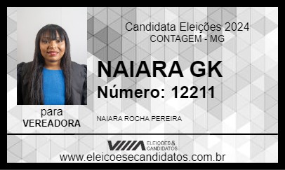 Candidato NAIARA GK 2024 - CONTAGEM - Eleições