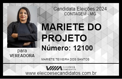 Candidato MARIETE DO PROJETO 2024 - CONTAGEM - Eleições