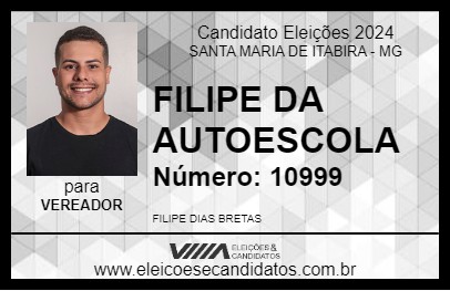 Candidato FILIPE DA AUTOESCOLA 2024 - SANTA MARIA DE ITABIRA - Eleições