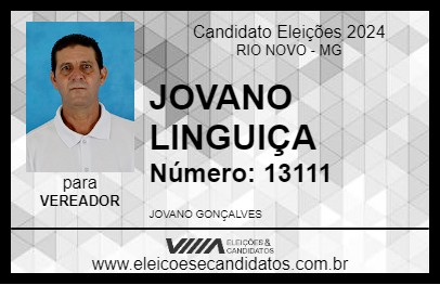 Candidato JOVANO LINGUIÇA 2024 - RIO NOVO - Eleições