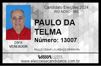 Candidato PAULO DA TELMA 2024 - RIO NOVO - Eleições