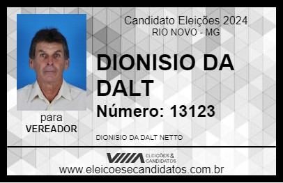 Candidato DIONISIO DA DALT 2024 - RIO NOVO - Eleições