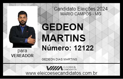 Candidato GEDEON MARTINS 2024 - MÁRIO CAMPOS - Eleições